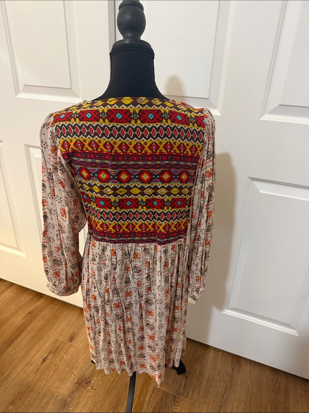 Umgee Multicolor Women’s Geometric Floral Boho Dress Tunic Festival 70s XL - Picture 3 of 3